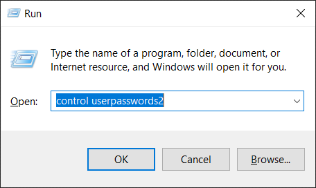 control userpasswords2