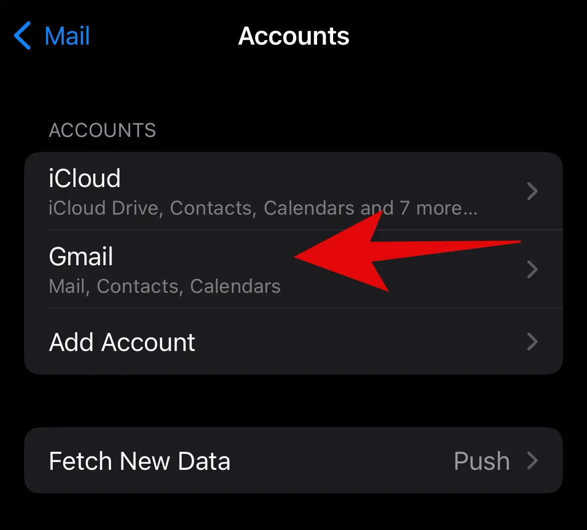 gmail iphone settings