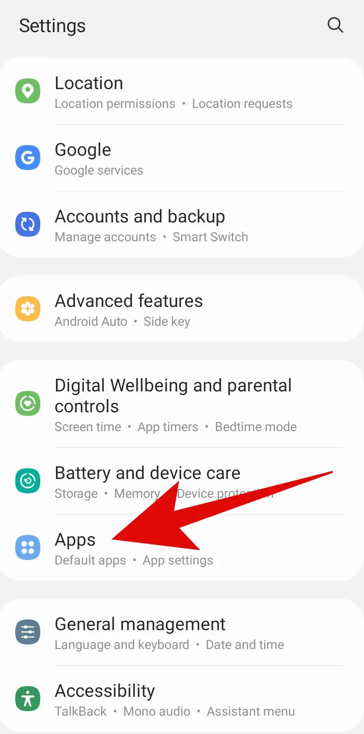 android apps settings