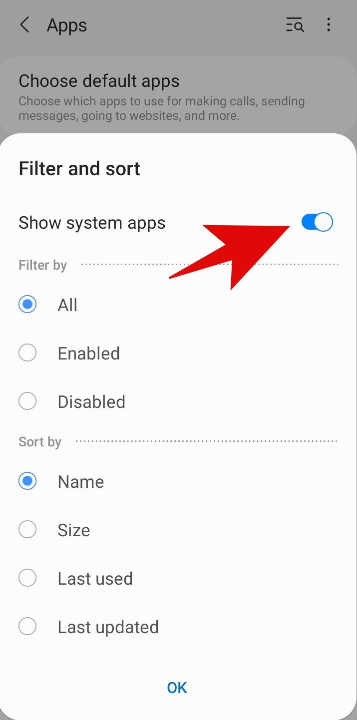 show system apps