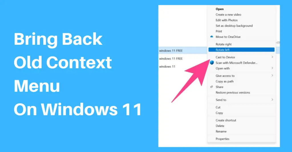 old right click menu windows 11