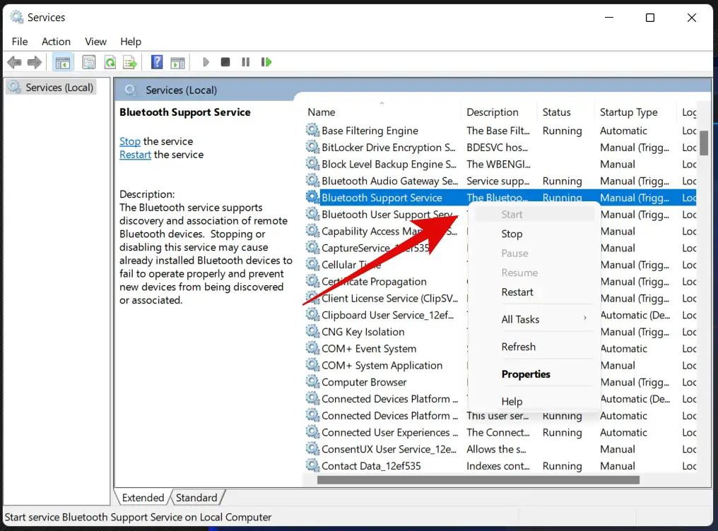 Bluetooth Support Services on