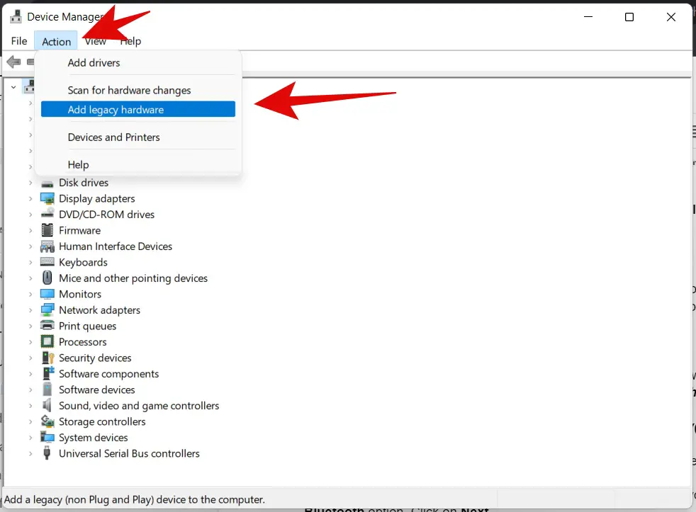 Adding Legacy Hardware using Device Manager