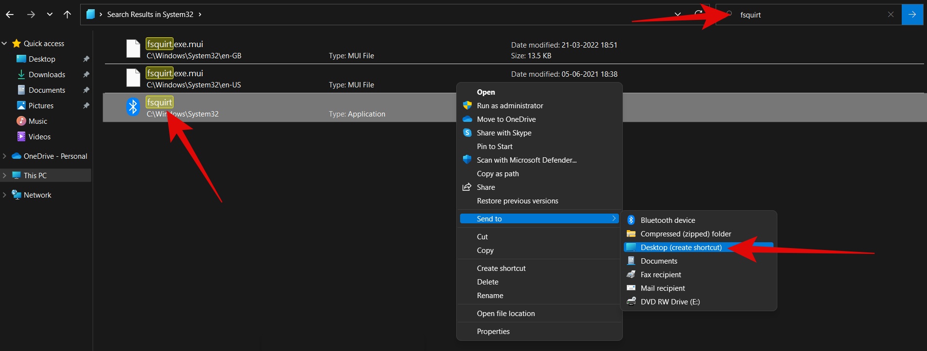 Creating Desktop shortcut for Bluetooth