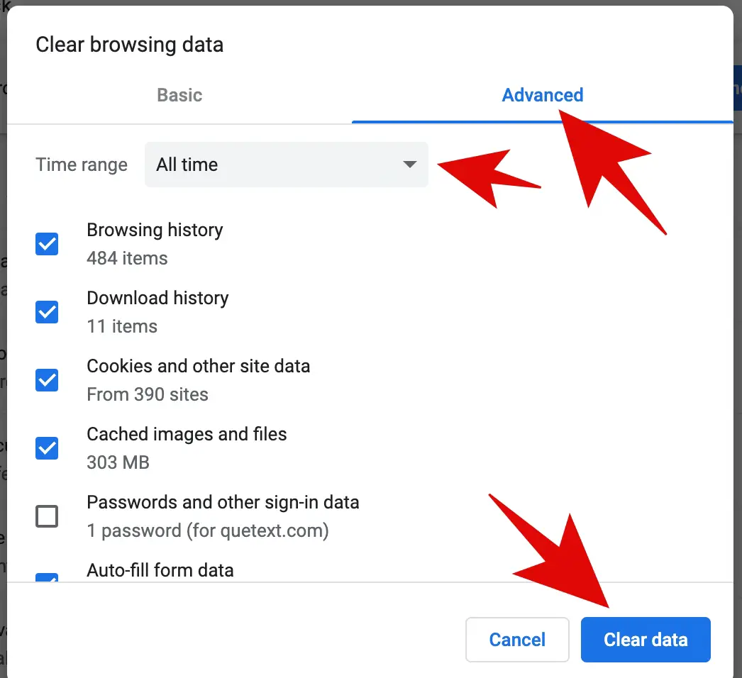 Clearing Browsing Data