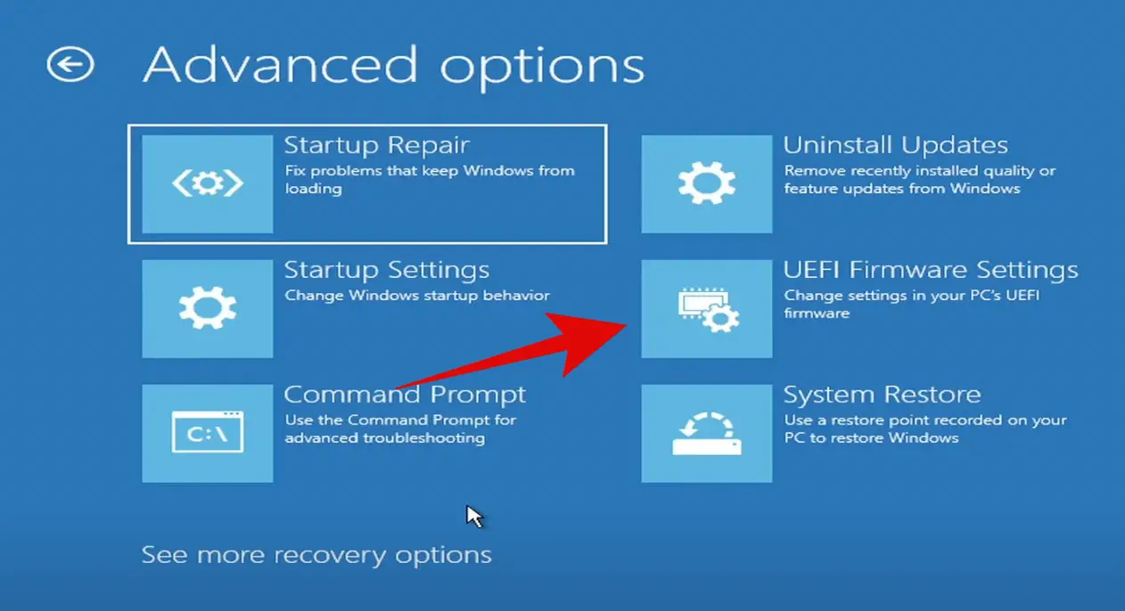 Opening UEFI settings