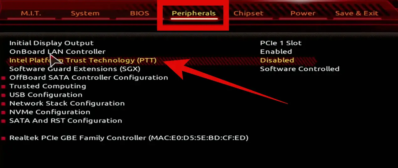 Enabling TPM on Intel Motherboards to fix this build of vanguard requires tpm 2.0