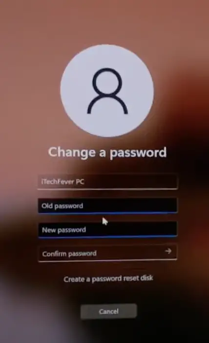 change password in Windows 11