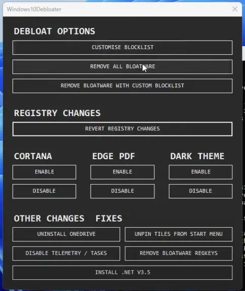 Windows 11 debloater