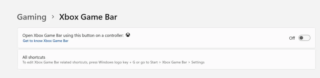 Xbox game bar