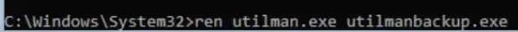utilmanbackup to reset Windows 11 password