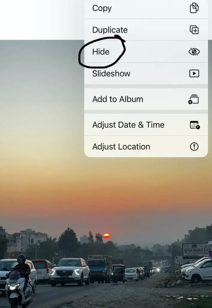 hide photos in iphone