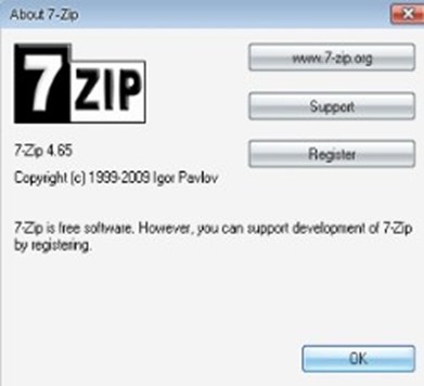 About of 7-Zip application