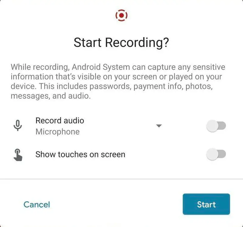 Screen Recording on Android 11