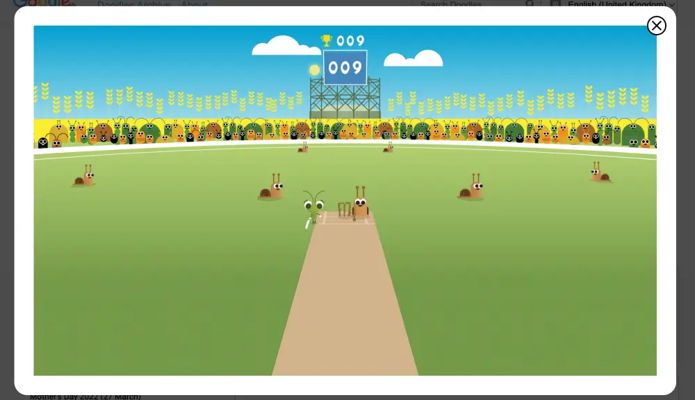 Google Doodle Games cricket