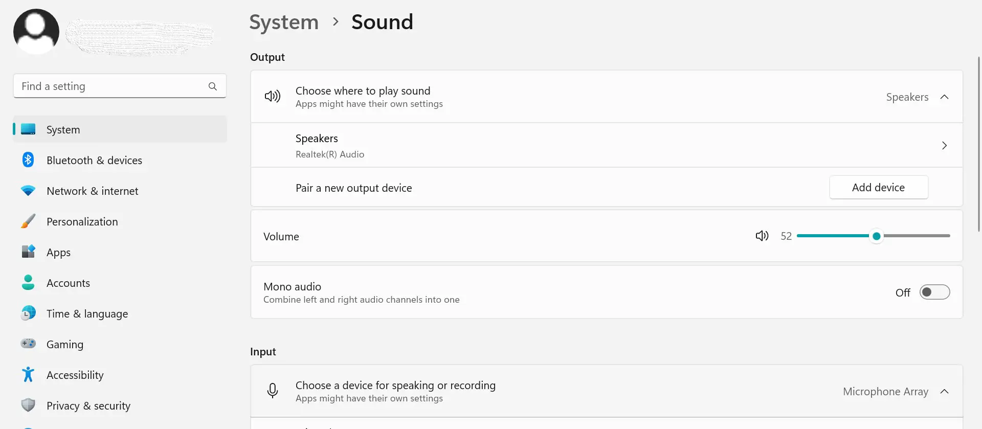 select any audio output device