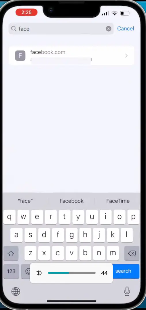 saved facebook password on iphone