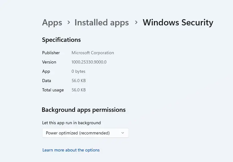 enable windows security in background