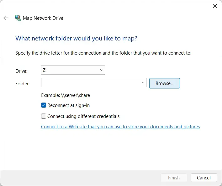 Map a Network Drive 