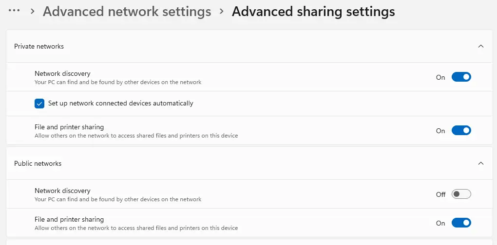 advanced sharing settings