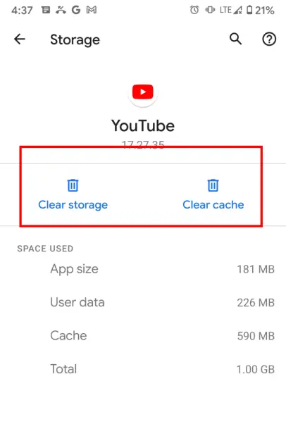 clear storage and cache to reset algorithm