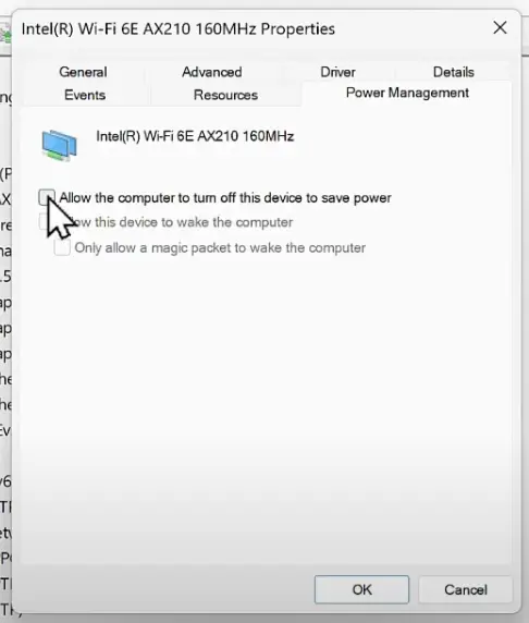 Allow the computer to turn off this device to save power