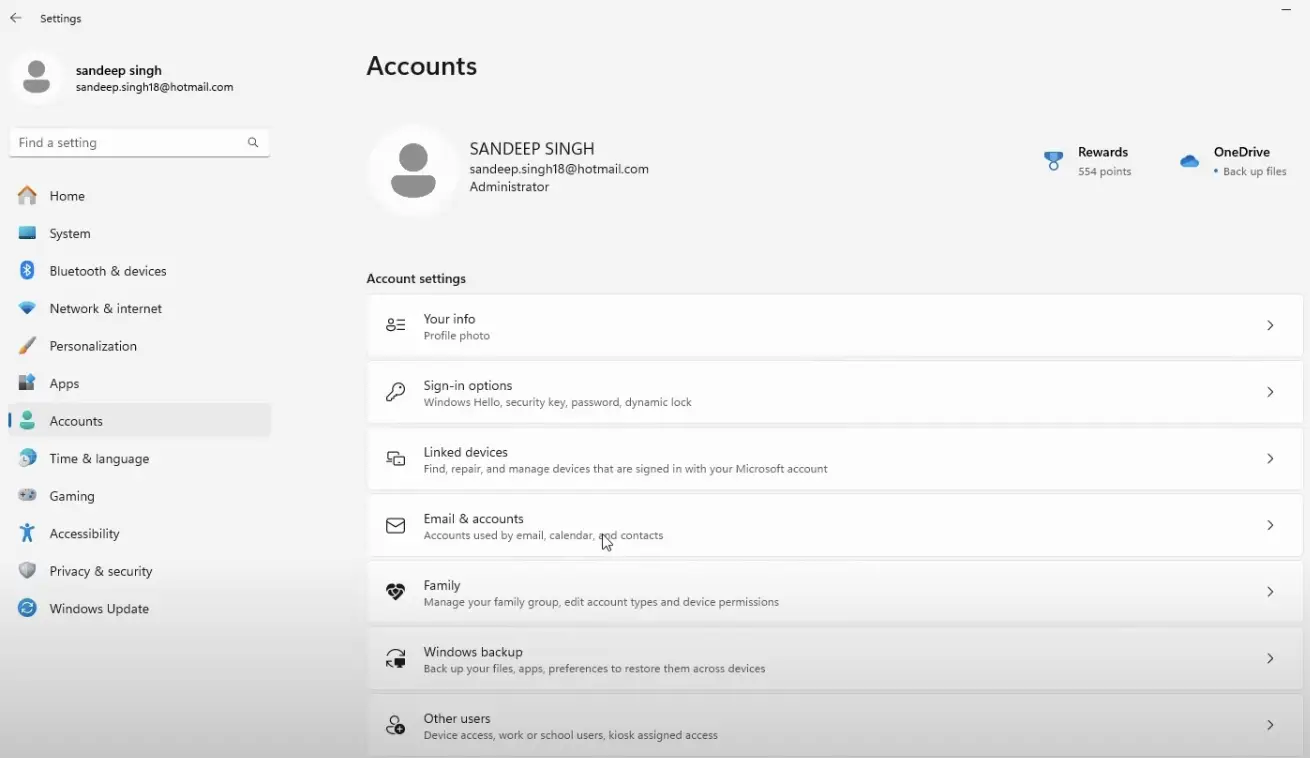 windows 11 accounts